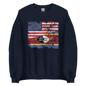 Swaziland USA Flag Sweatshirt