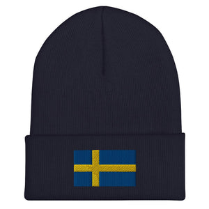 Sweden Flag Beanie - Embroidered Winter Hat
