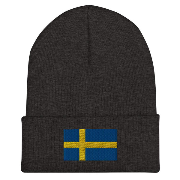 Sweden Flag Beanie - Embroidered Winter Hat