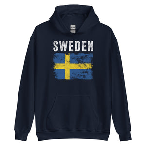 Sweden Flag Distressed - Swedish Flag Hoodie