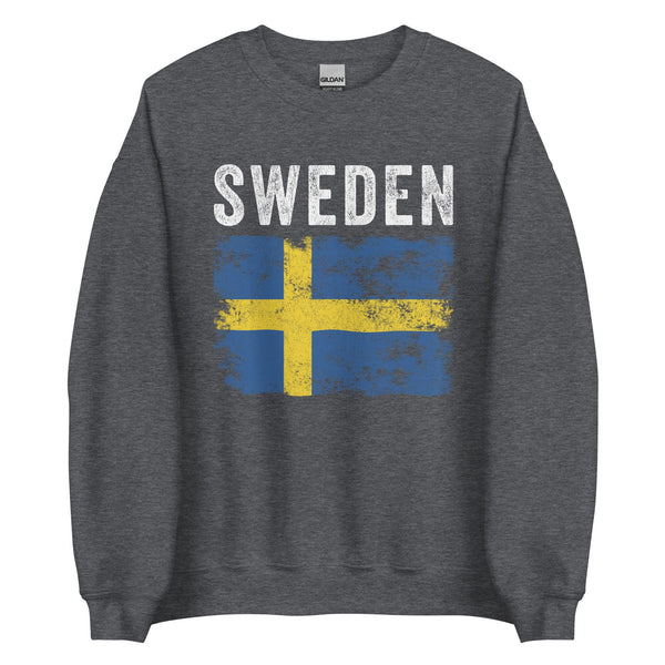 Sweden Flag Distressed - Swedish Flag Sweatshirt
