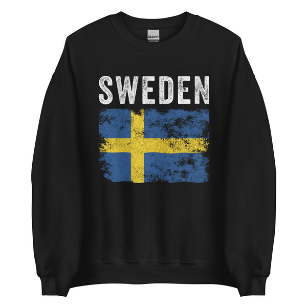 Sweden Flag Distressed - Swedish Flag Sweatshirt