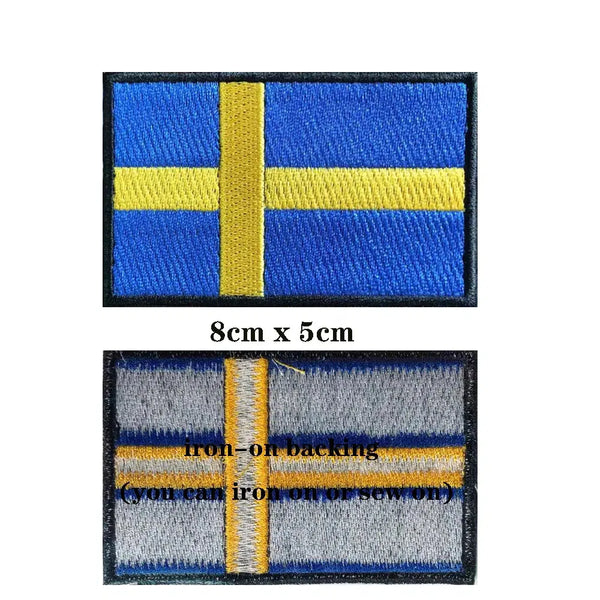 Sweden Flag Patch - Iron On/Hook & Loop Patch