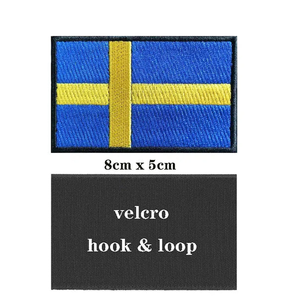 Sweden Flag Patch - Iron On/Hook & Loop Patch