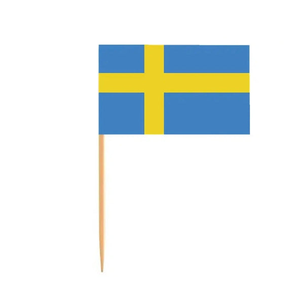 Sweden Flag Toothpicks - Cupcake Toppers (100Pcs)
