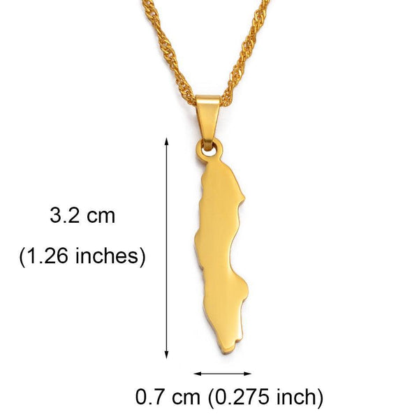 Sweden Map Necklace