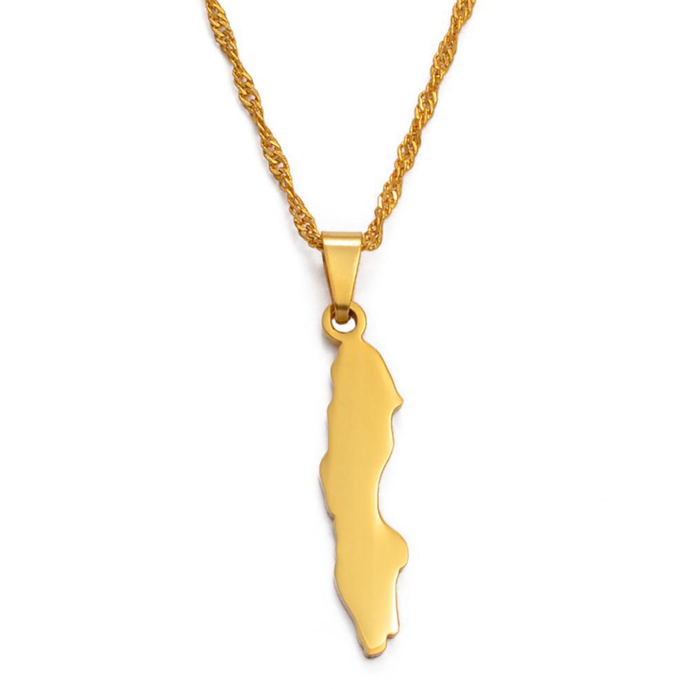 Sweden Map Necklace