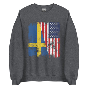 Sweden USA Flag - Half American Sweatshirt