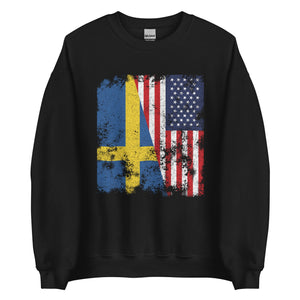 Sweden USA Flag - Half American Sweatshirt