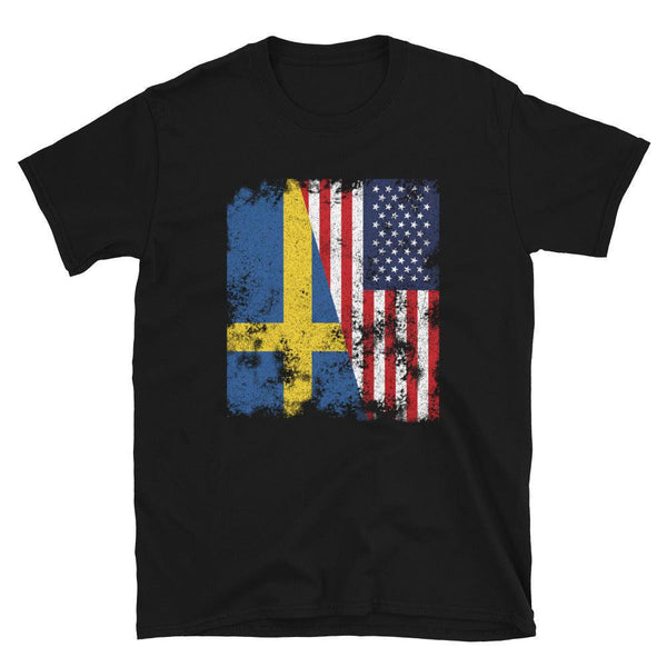 Sweden USA Flag - Half American T-Shirt
