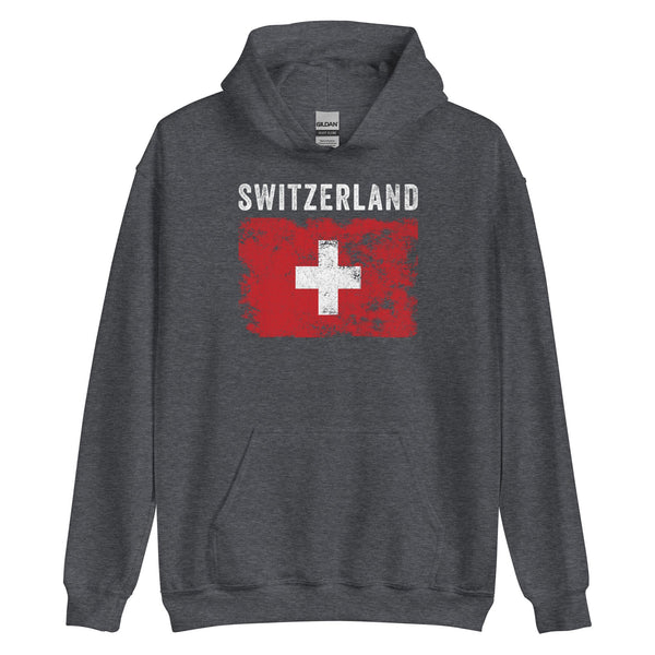 Switzerland Flag Distressed - Swiss Flag Hoodie