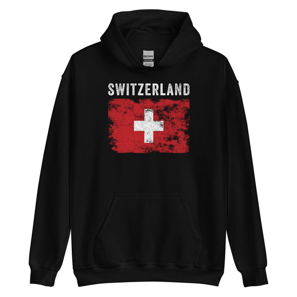 Switzerland Flag Distressed - Swiss Flag Hoodie