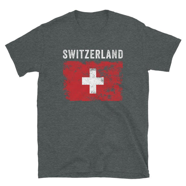 Switzerland Flag Distressed - Swiss Flag T-Shirt
