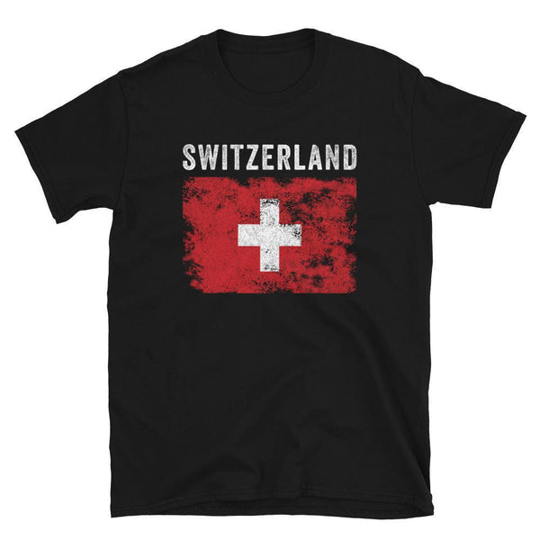 Switzerland Flag Distressed - Swiss Flag T-Shirt