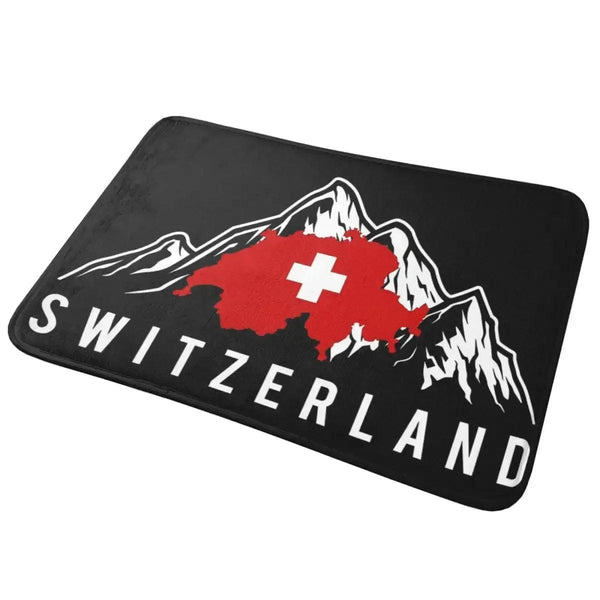 Switzerland Flag Doormat - Welcome Mat for Bath and Front Door