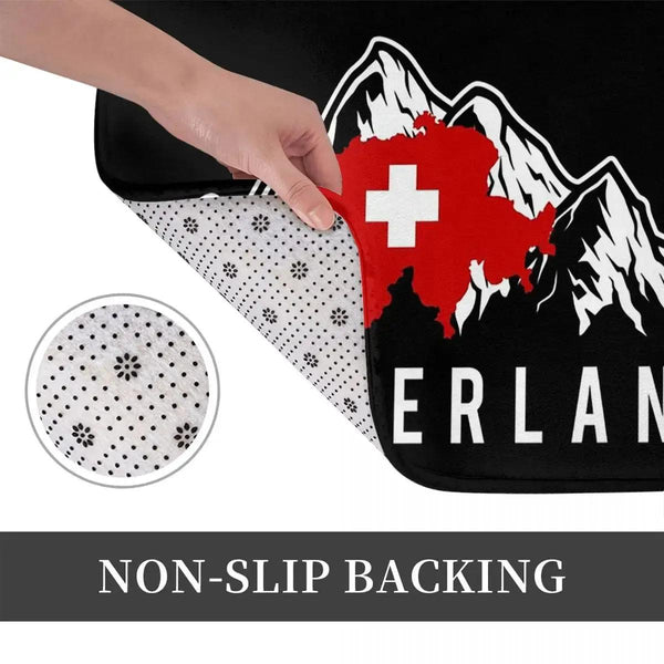 Switzerland Flag Doormat - Welcome Mat for Bath and Front Door