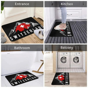 Switzerland Flag Doormat - Welcome Mat for Bath and Front Door