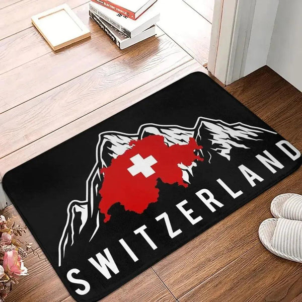 Switzerland Flag Doormat - Welcome Mat for Bath and Front Door