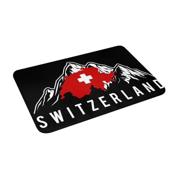 Switzerland Flag Doormat - Welcome Mat for Bath and Front Door
