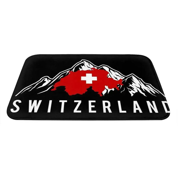 Switzerland Flag Doormat - Welcome Mat for Bath and Front Door