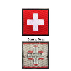 Switzerland Flag Patch - Iron On/Hook & Loop Patch