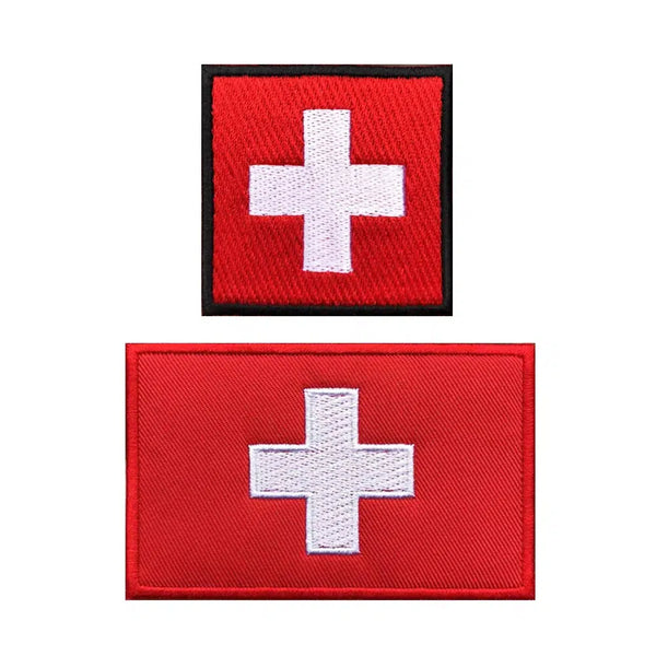 Switzerland Flag Patch - Iron On/Hook & Loop Patch