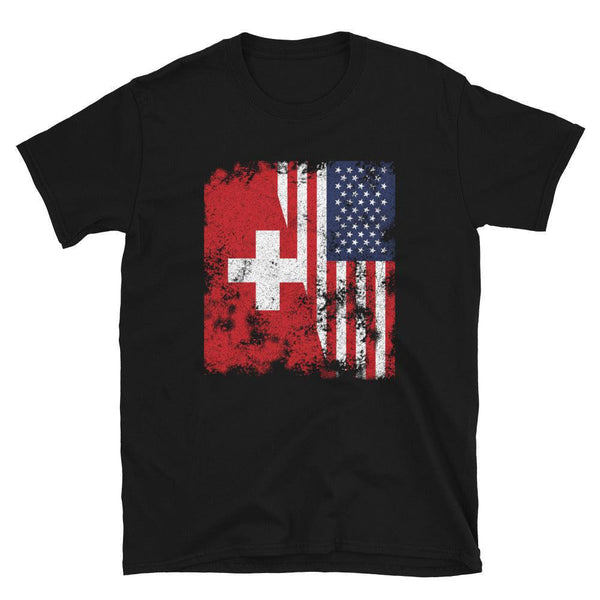 Switzerland USA Flag - Half American T-Shirt