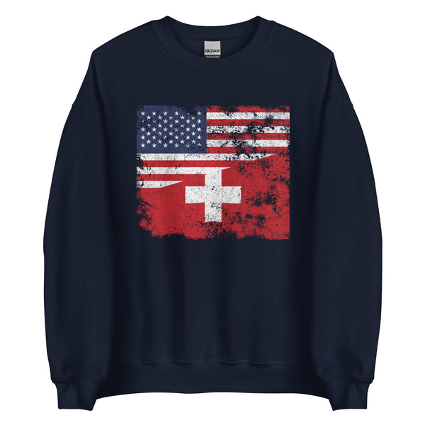 Switzerland USA Flag Sweatshirt