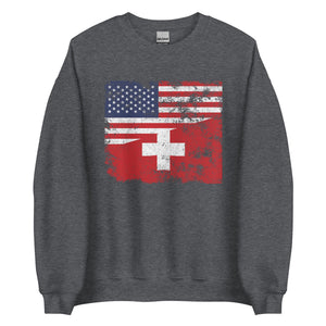 Switzerland USA Flag Sweatshirt