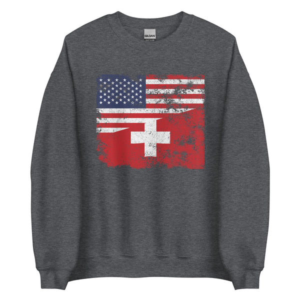 Switzerland USA Flag Sweatshirt