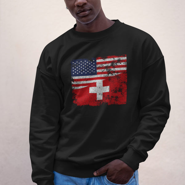 Switzerland USA Flag Sweatshirt