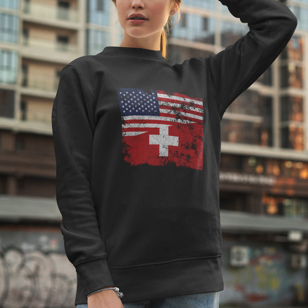 Switzerland USA Flag Sweatshirt