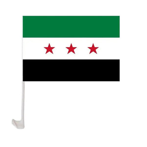 Syria Car Flag with Window Clip and Pole - Flag for Car Window