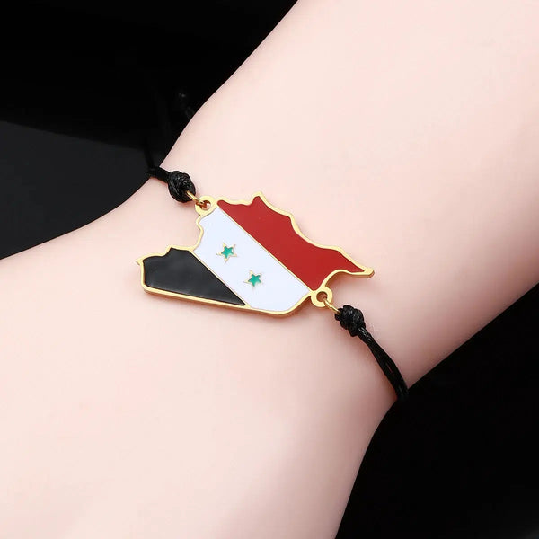 Syria Flag Map Bracelet