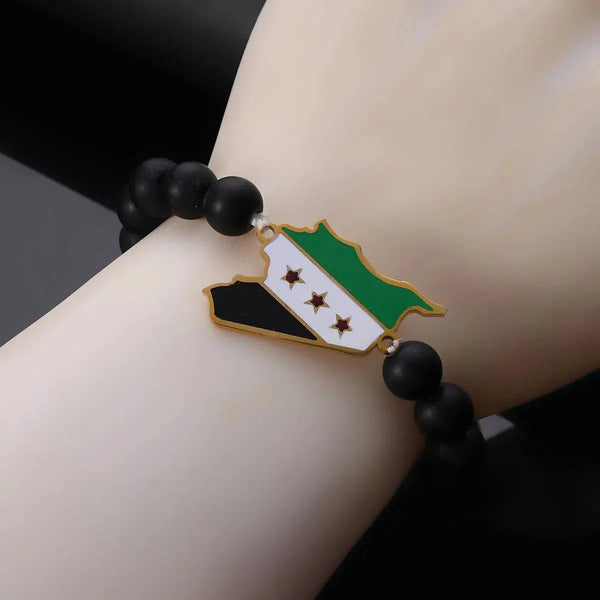 Syria Flag Map Bracelet