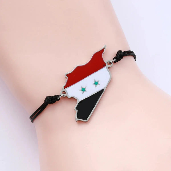 Syria Flag Map Bracelet