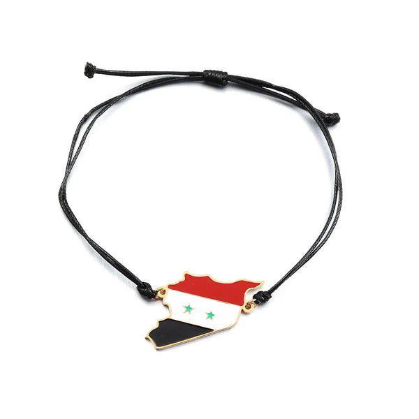 Syria Flag Map Bracelet