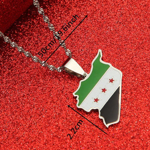 Syria Flag Map Necklace