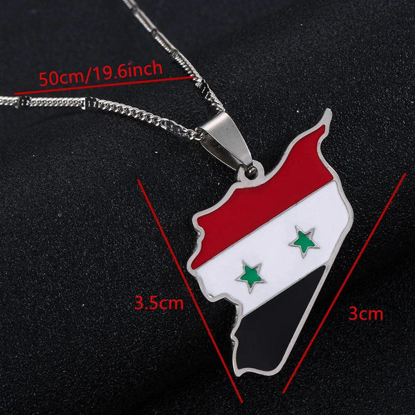 Syria Flag Map Necklace