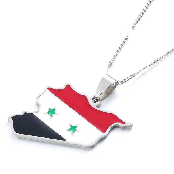 Syria Flag Map Necklace