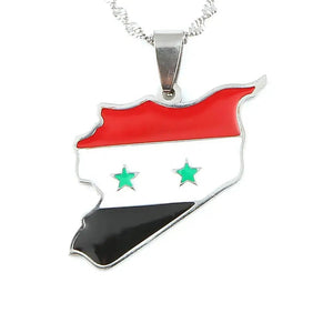 Syria Flag Map Necklace