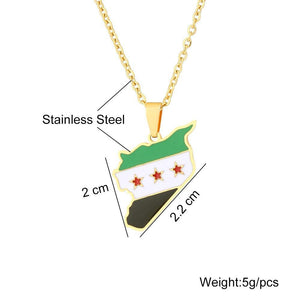 Syria Flag Map Necklace