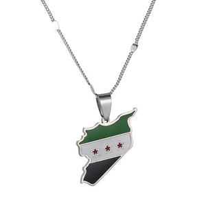 Syria Flag Map Necklace