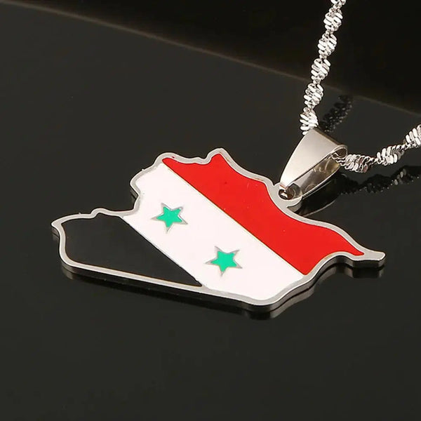 Syria Flag Map Necklace