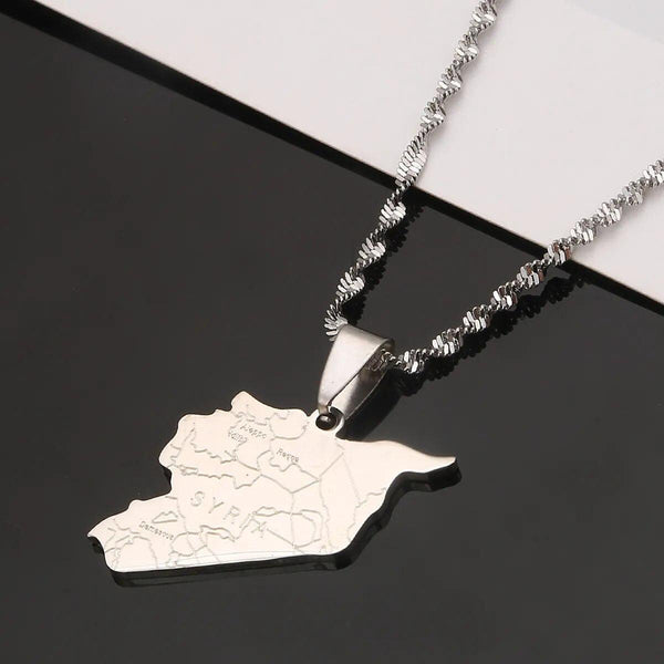 Syria Flag Map Necklace