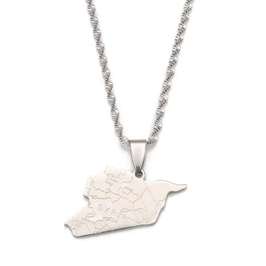 Syria Flag Map Necklace