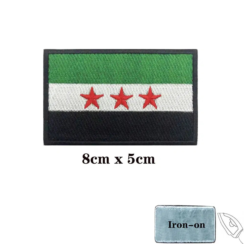 Syria Flag Patch - Iron On/Hook & Loop Patch