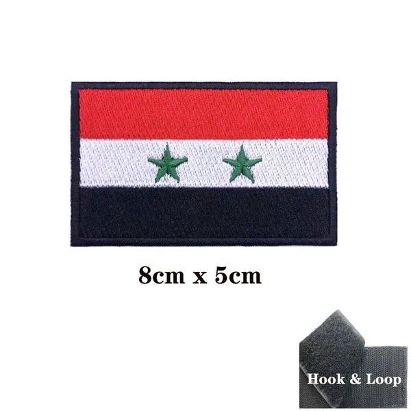 Syria Flag Patch - Iron On/Hook & Loop Patch