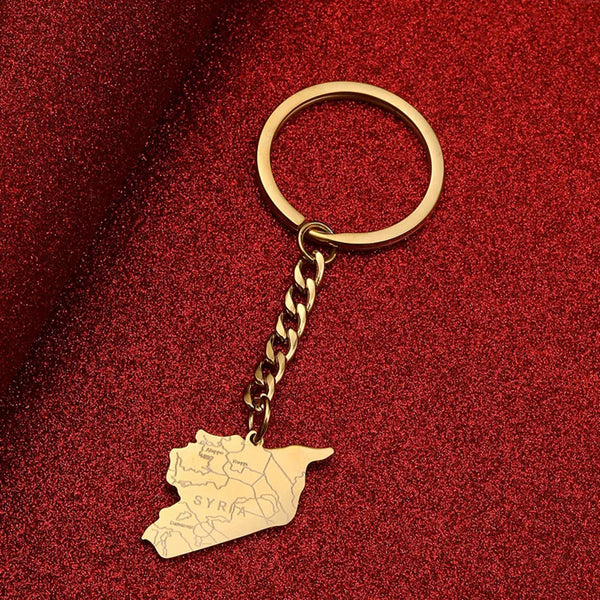 Syria Map Keychain