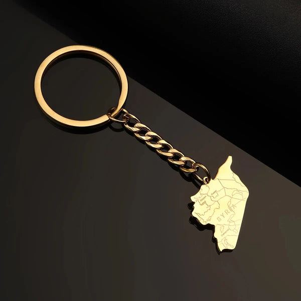 Syria Map Keychain